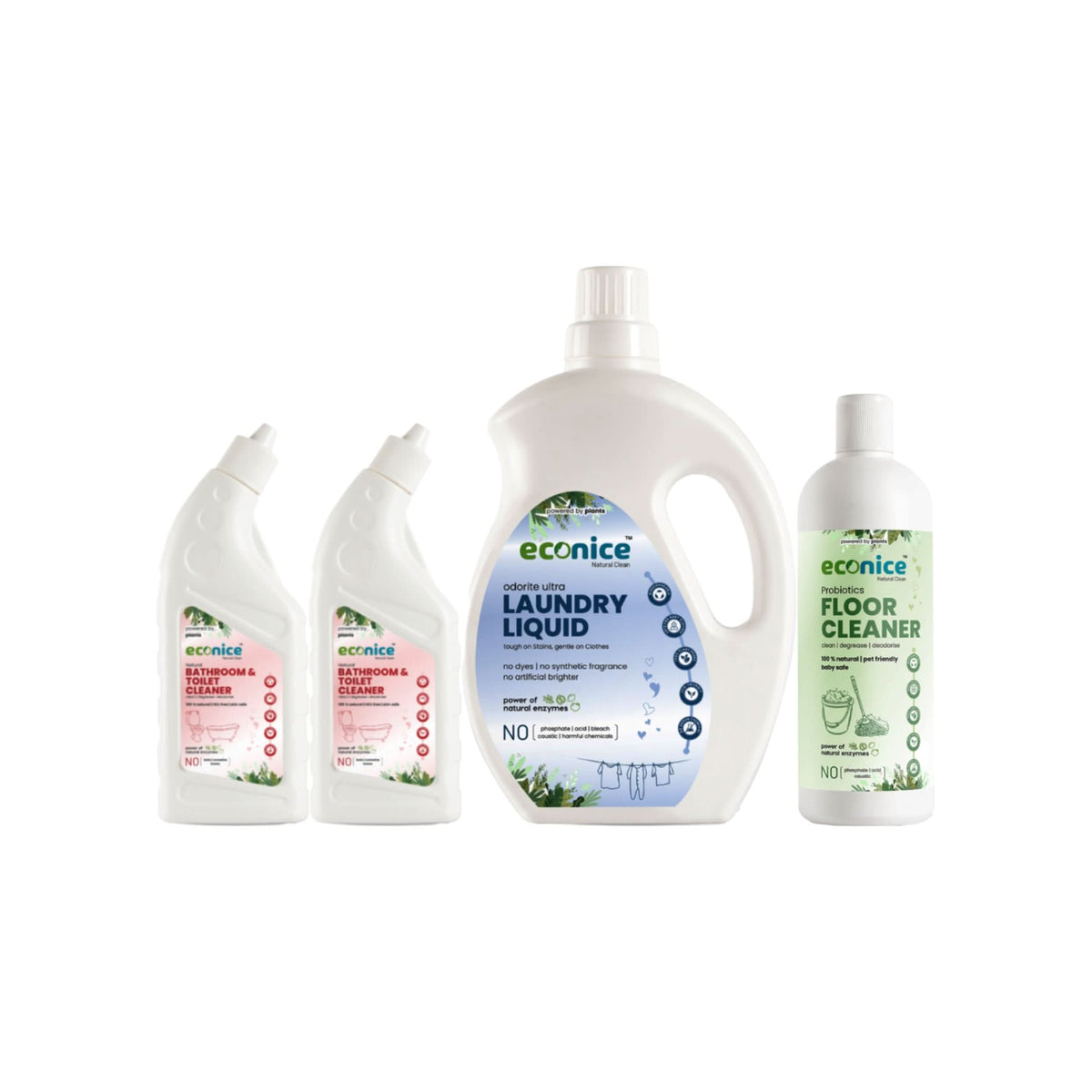 Combo | Natural Bathroom & Toilet Cleaner | Natural Laundry Liquid | Natural Floor Cleaner