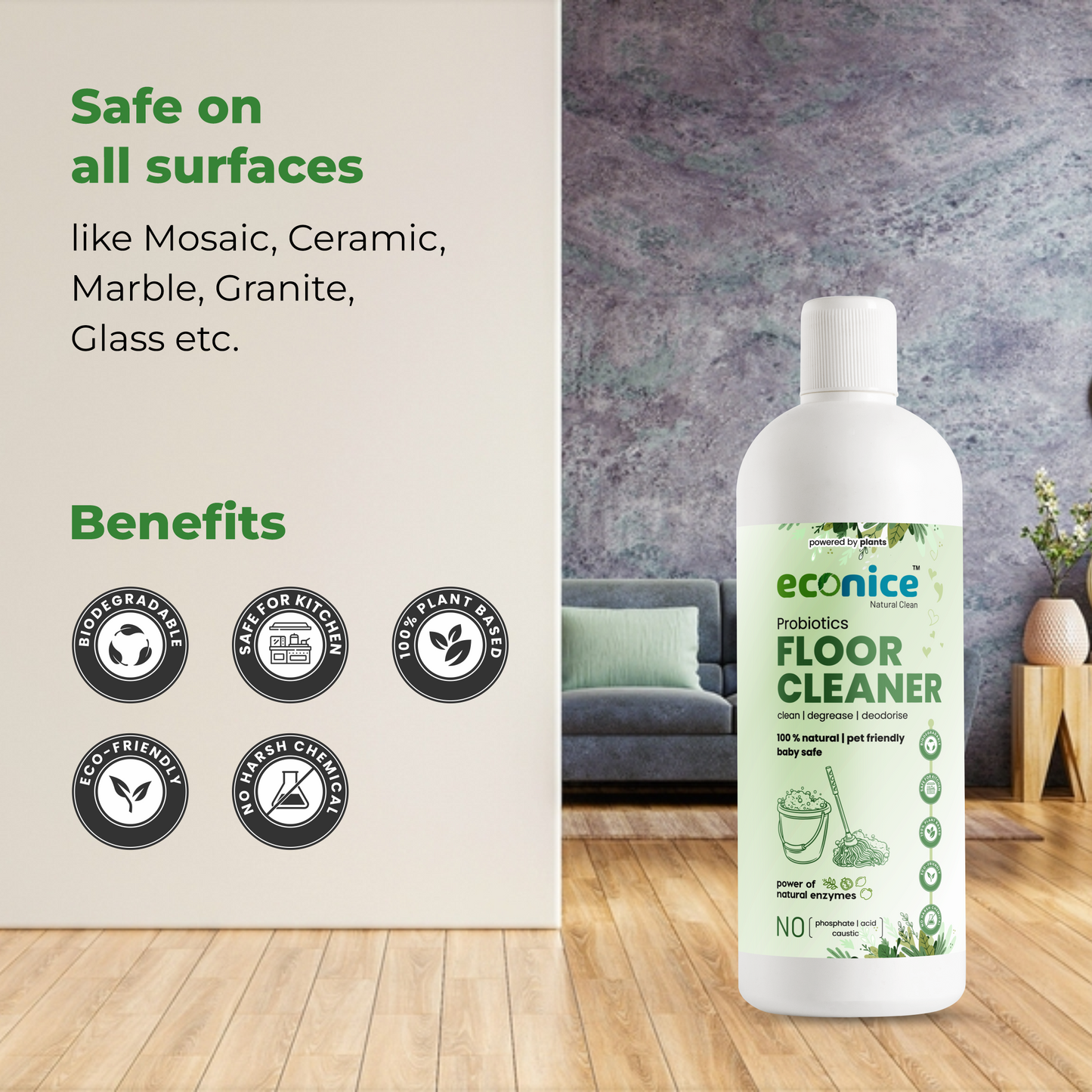 Natural and Organic Floor Cleaner Liquid 1L - Econice